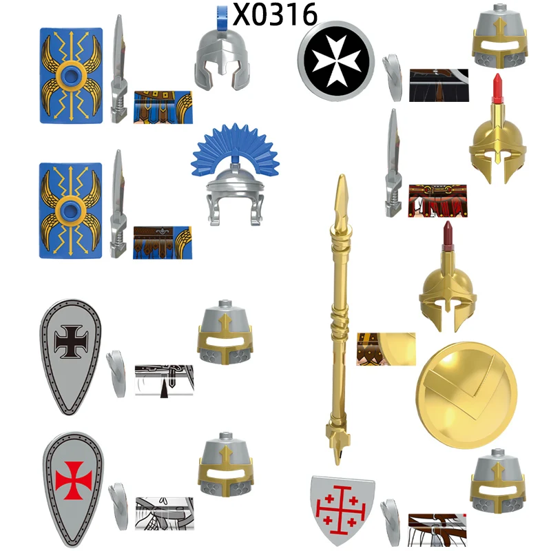 Le X0316 héros guerrier spartiate soldat de la Centurion romaine chevaliers teutiques hôpitaux saint Sepulchre templier modèle bloc brique MOC