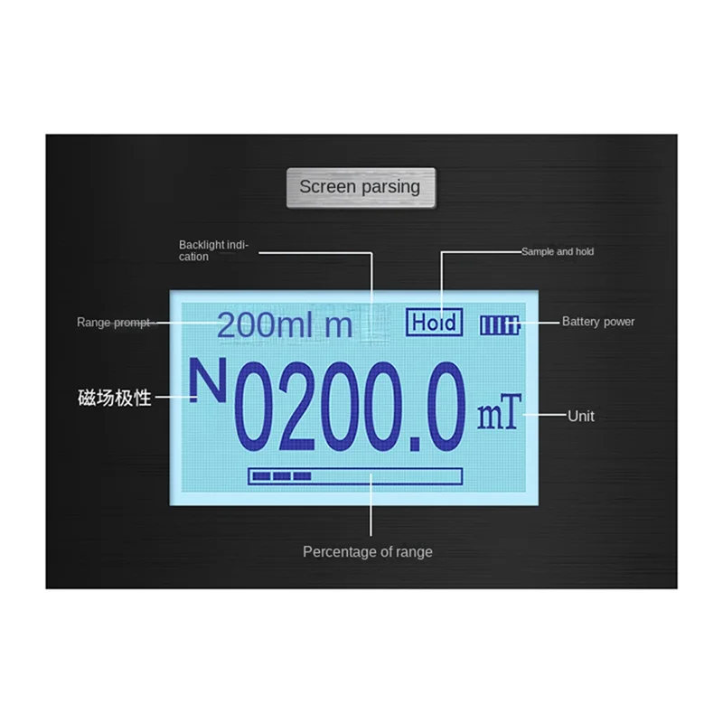 

TD8620 Permanent Magnet Meter Handheld Digital Tesla Meter Magnetic Flux Meter Surface Magnetic Field Test 5% Accuracy-AA26