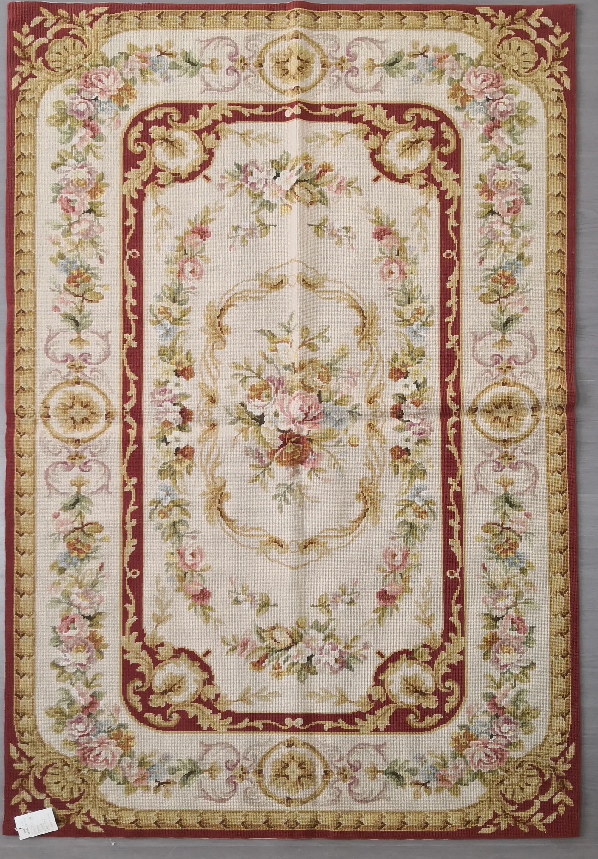 Free Shipping 4'x6' Needlepoint Rugs, Handmade Carpet 100% New Zealand Wool Floral design CROSS STITCH HANDMADE