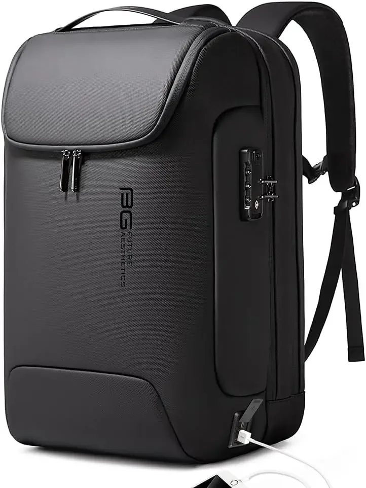 BANGE Men's Anti-Theft Backpack,Waterproof Fashion Travel Backpacks,High Tech Backpack with USB3.0 Charging Port,Business Laptop