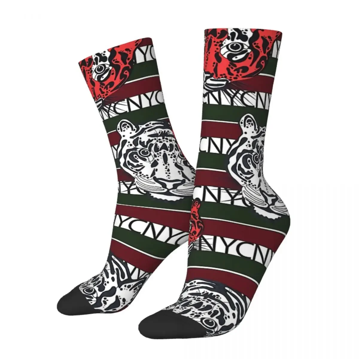 Hip Hop Retro Tigers Crazy Men's Socks Unisex Harajuku Pattern Printed Novelty Happy Crew Sock Boys Gift