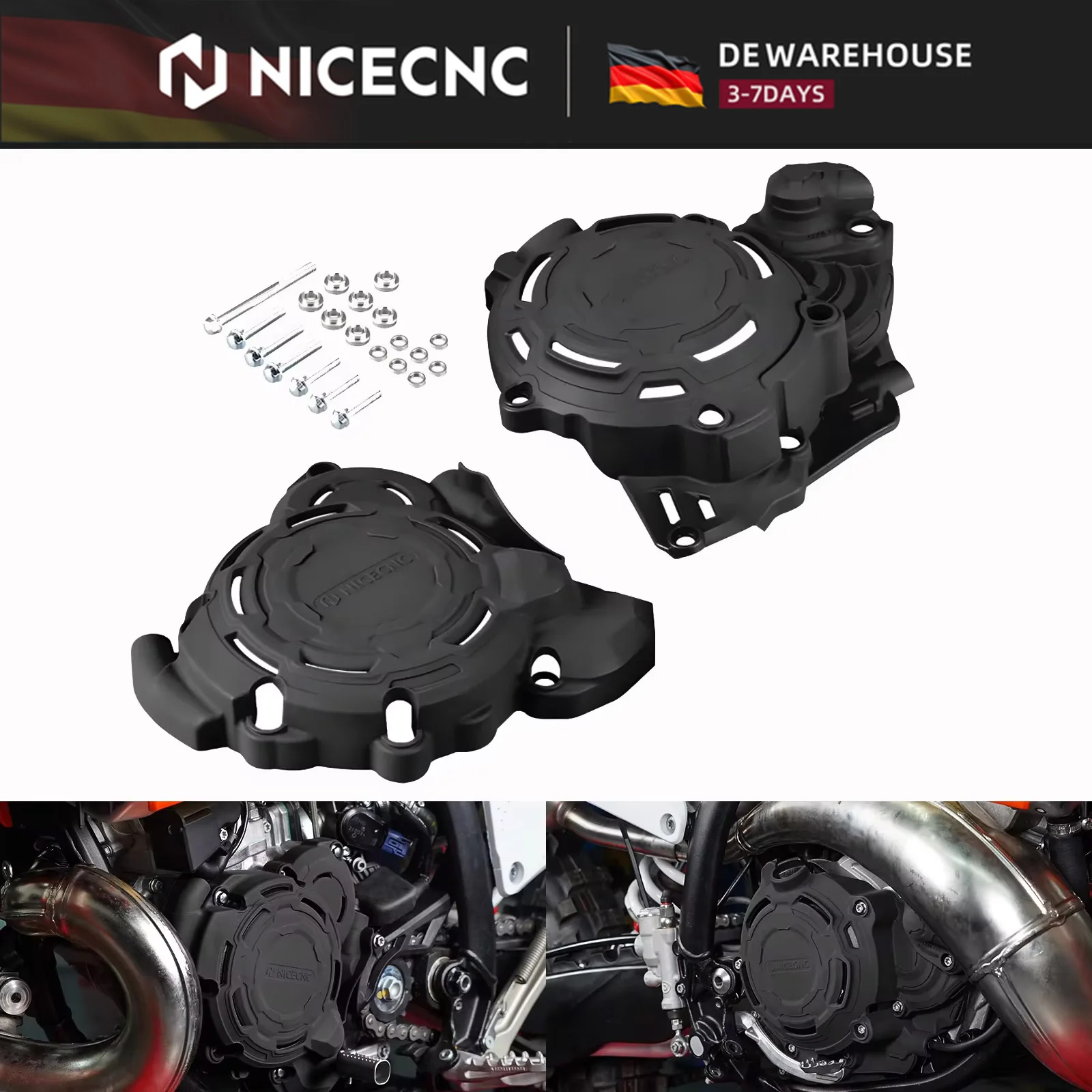 Kit Protezione Coperchio Frizione e Accensione Motore per KTM EXC 300 EXC 250 XC-W 300 e Husqvarna TE 300 TE 250 (Modelli 2024, 2025, 2026)