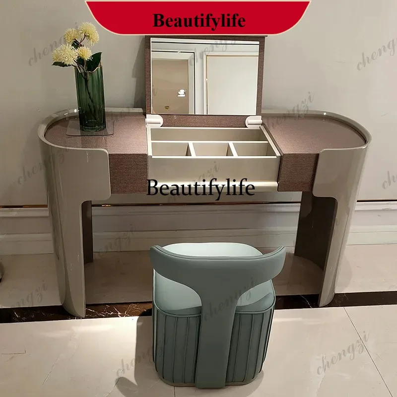 G153 Gothic Luxury Dressing Table Storage Europe Clothing Black Dressing Table White Mirror Coiffeuse De Chambre Organizer Makeu