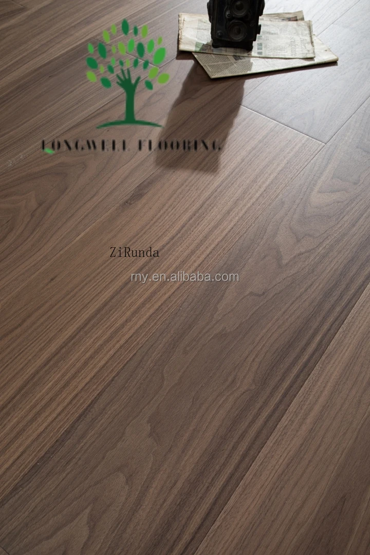 نسخة مخصصة من أرضية خشب الجوز الصلبة الراقية أرضية خشبية صلبة طبيعية أرضية داخلية لغرفة المعيشة