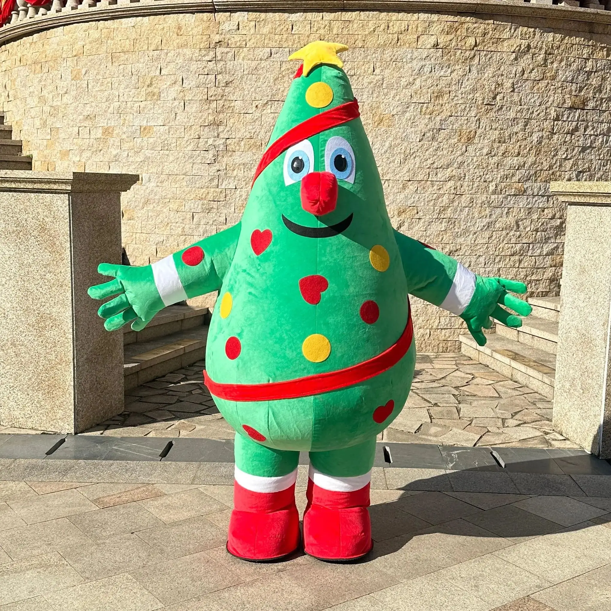 

2m/2.6m Inflatable Christmas Tree Mascot Costume Wearable Inflated Santa Tree Mascotte Outfit Stage Halloween Performance Props