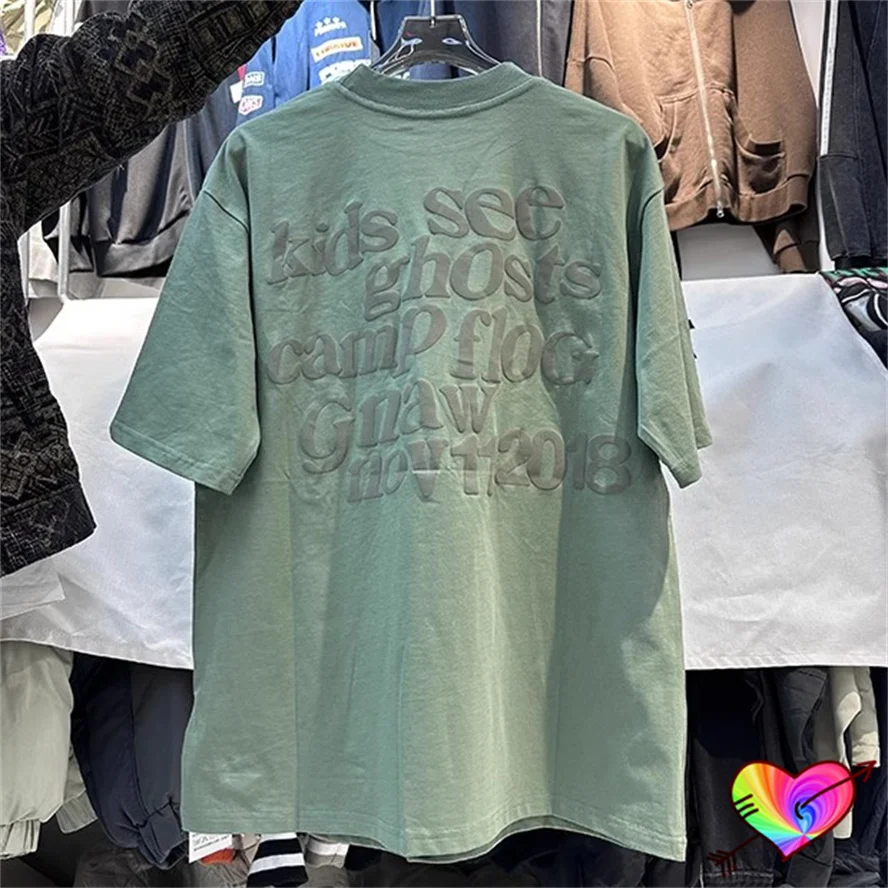 2024 Pink Heart Logo Lucky Me I See Ghosts Tee Men Women Green Kids See Ghosts T-shirt Kanye West Tops Hip Hop Ye Short Sleeve