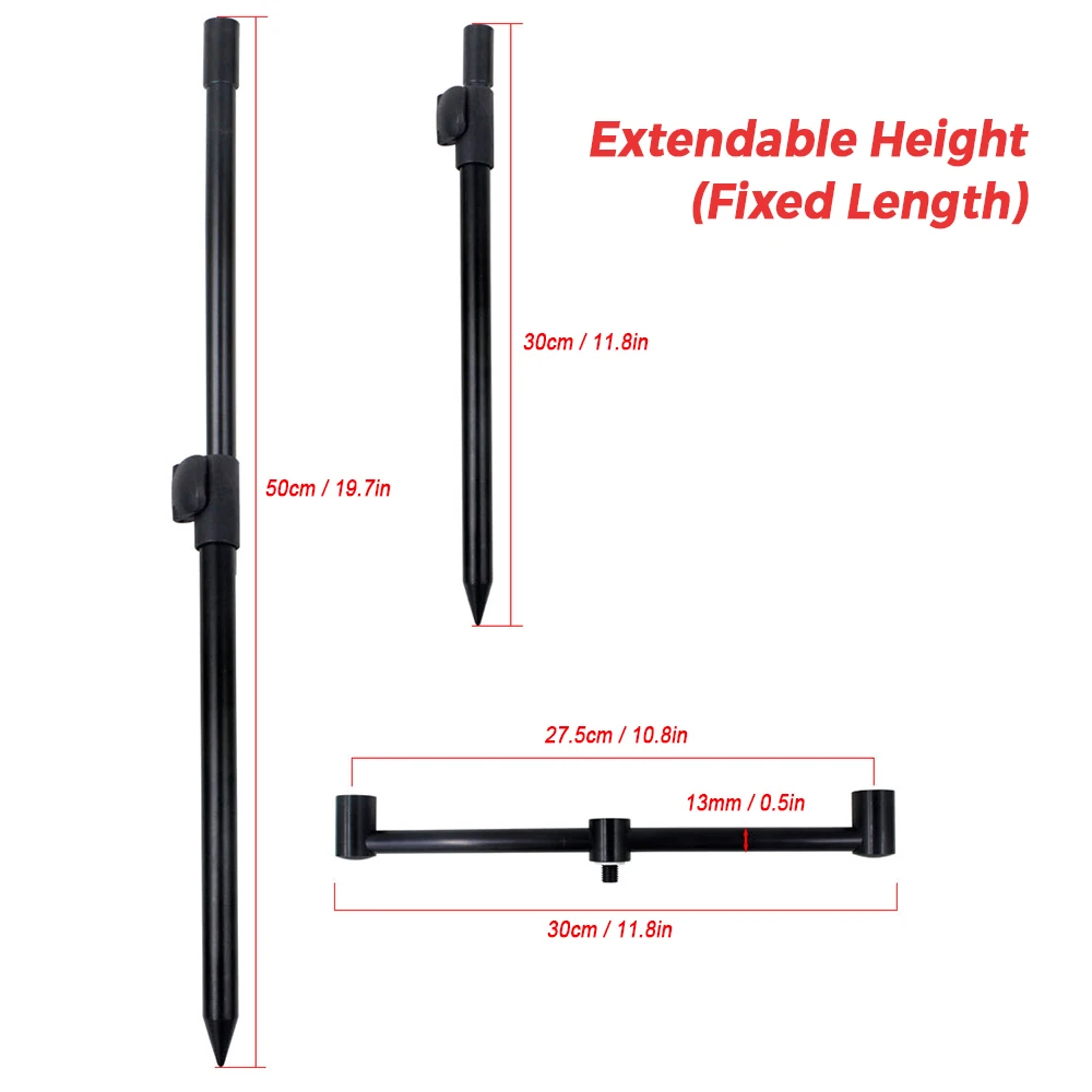 Coonor Fishing Pole Holder Extending Bank Stick Carp Fishing Supplies Adjustable Aluminum Bankstick Pole Rest for Bite Alarm view 4