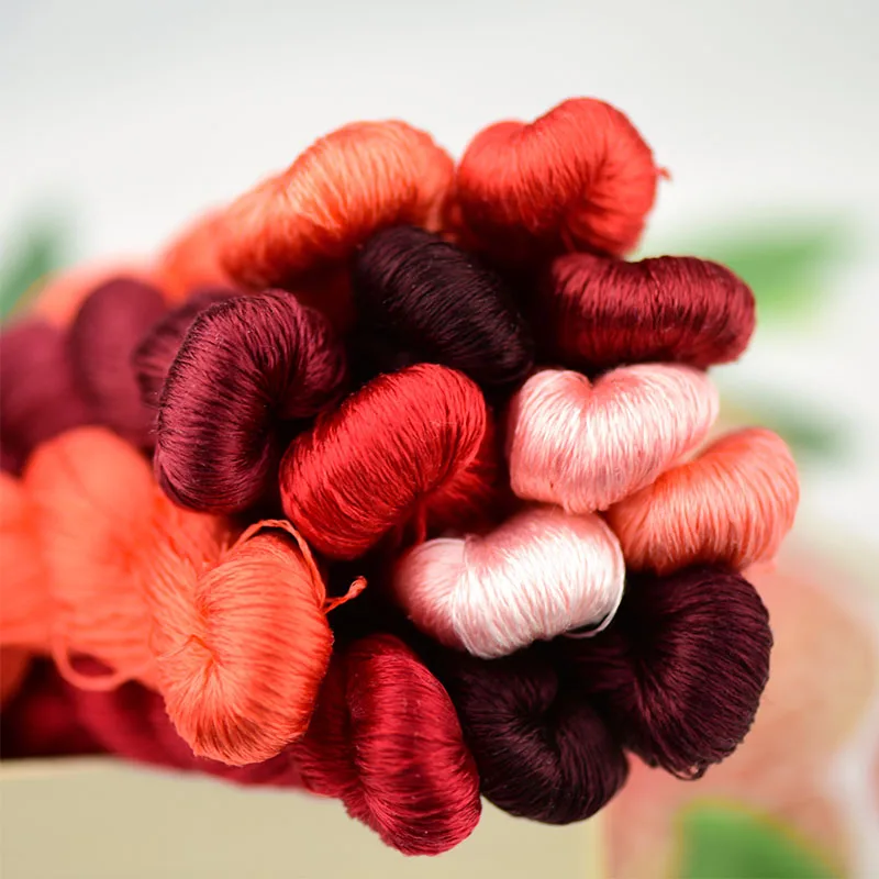 03 Non splitting and untwisted mulberry silk thread, specially designed for hand made velvet flowers