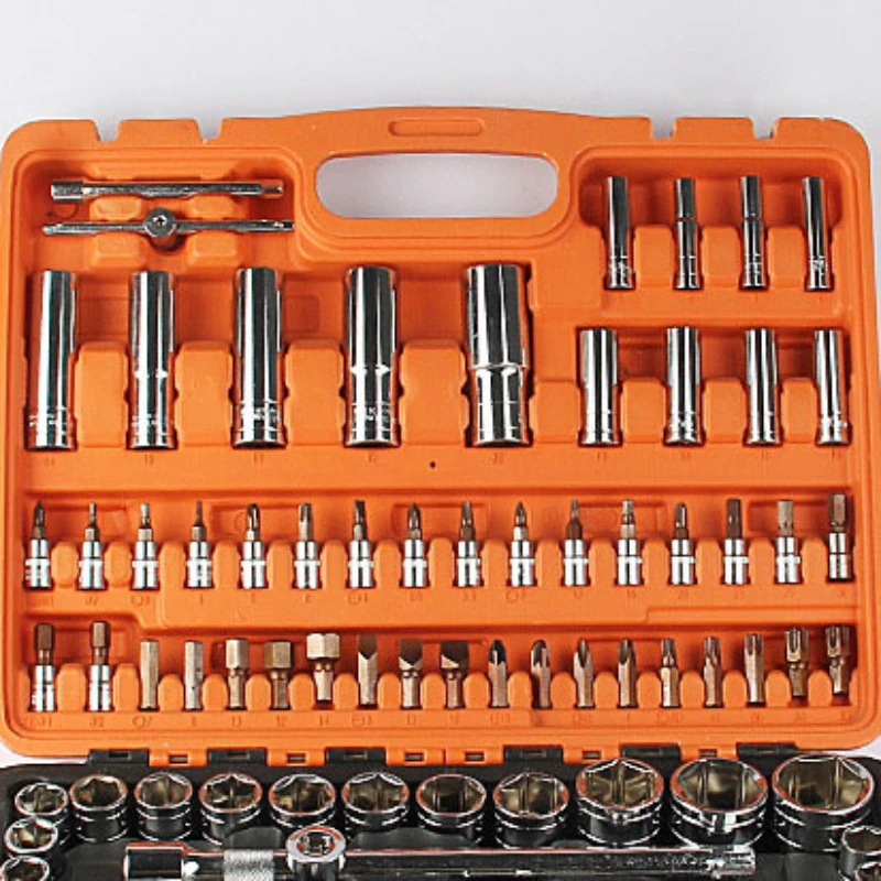 108 Pcs/set of Chrome Vanadium Steel Auto Parts and Auto Repair Hardware Screwdriver Head Socket Wrench Tools