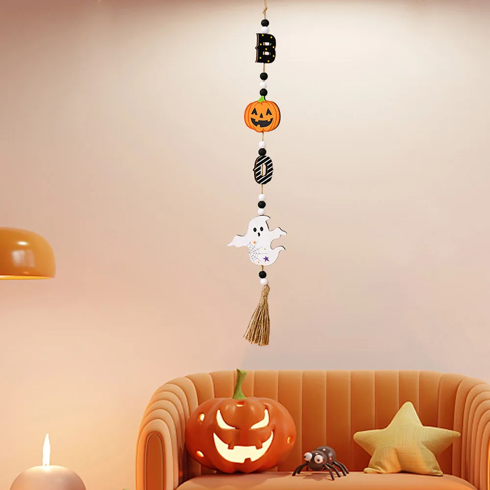 

1Pc Halloween Wooden Decorations Pumpkin Ghost Pendant Wall Decor Halloween Horror Props Home DIY Decoratopn Trick or Treat