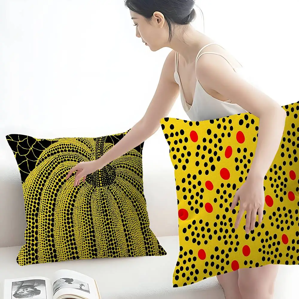 Yayoi Kusama Pumpkin Art Personalized picture text home decorative pillows Household Gifts 45x45cm