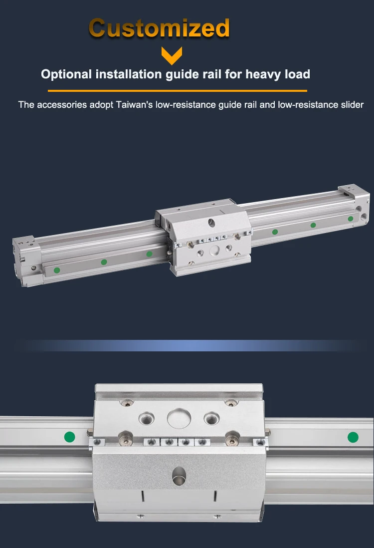 DGP Rodless Cylinder High Quality Standard DGP Series Bore 18mm-80mm Double Acting Rodless Pneumatic Air Cylinder DGP25-100-ppv