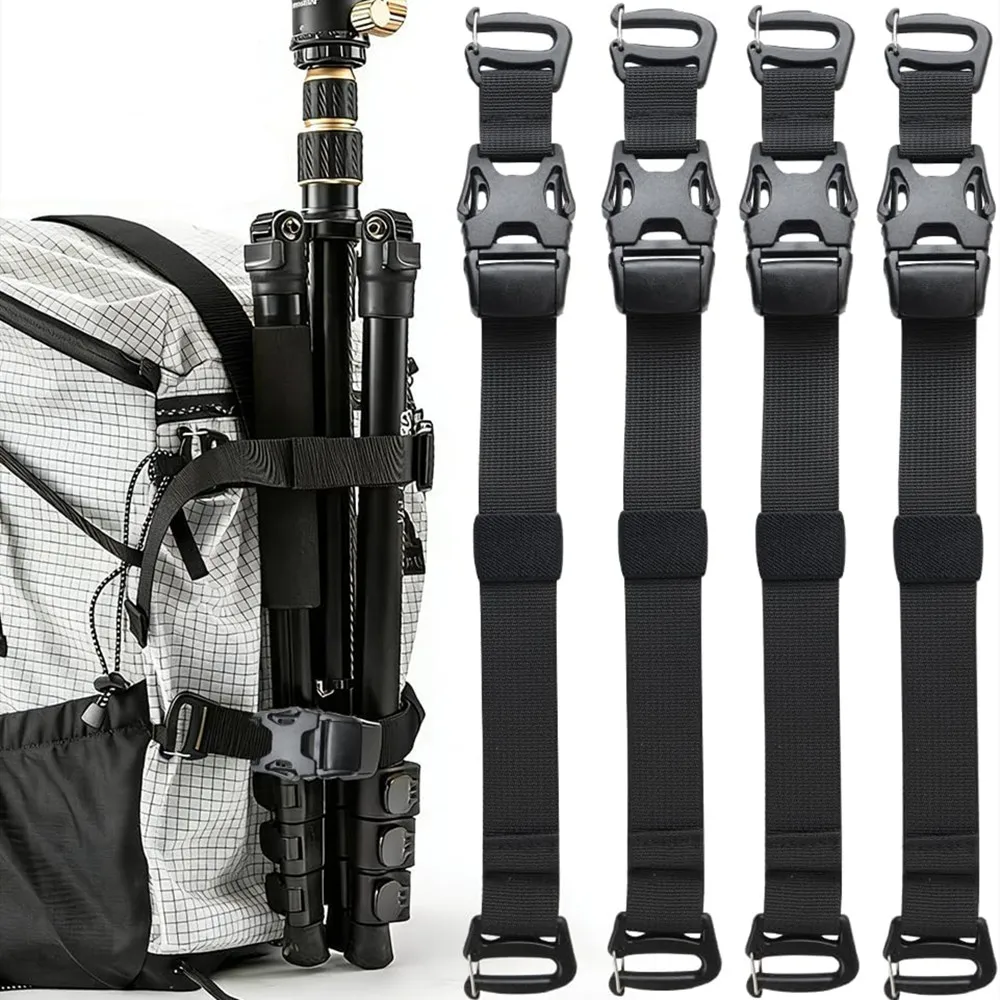 4Pcs Tactical Backpack Fixtation Straps with Quick Release Buckle,Heavy Duty Adjustable Attachment Straps,Tightening&Add On Belt