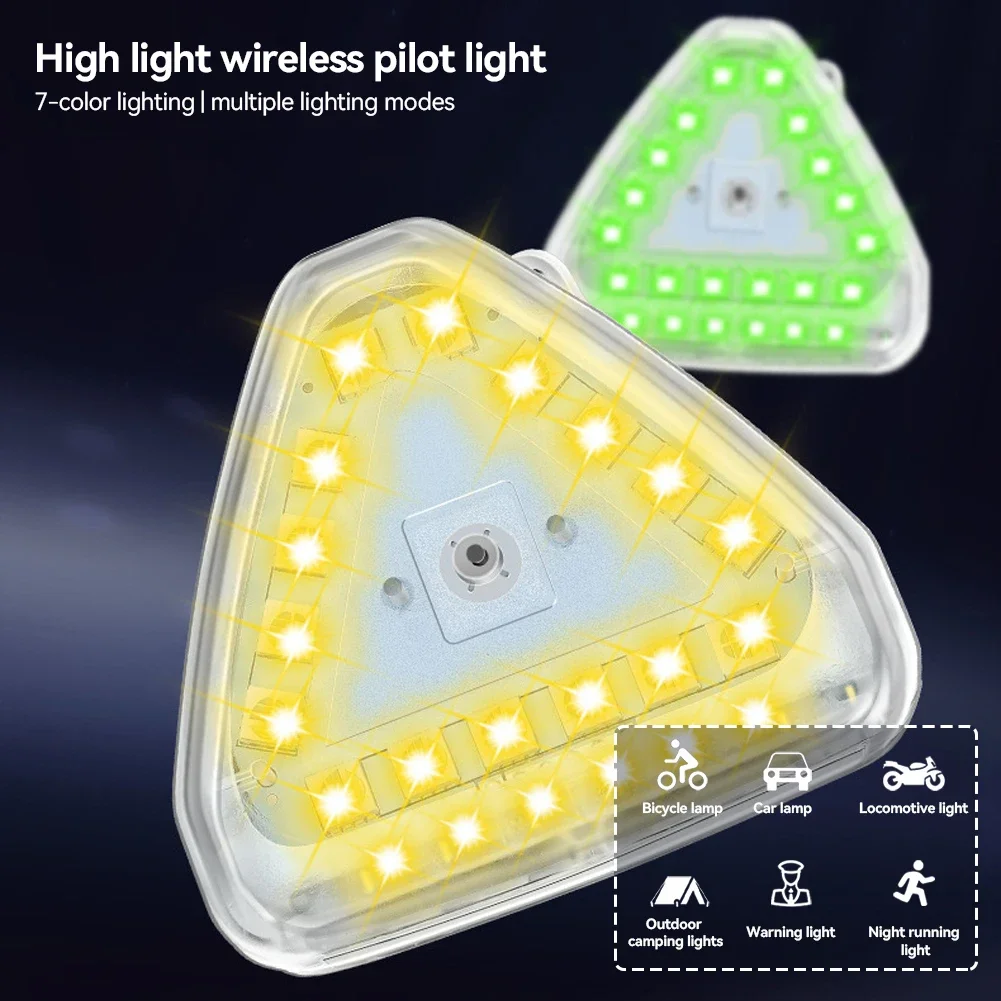 1-4Pcs Car Strobe Warning Light Emergency Signal Lamp Vehicle Roof Flashing Beacon 7 Colors Triangle LED Lamp Flasher