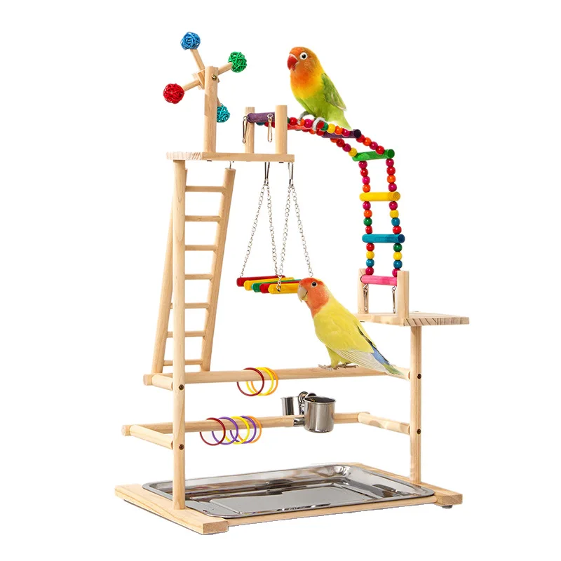 Marco de estación para pájaros, entrenamiento de madera maciza, pimienta de Sichuan, plataforma de parque de atracciones, marco de aterrizaje