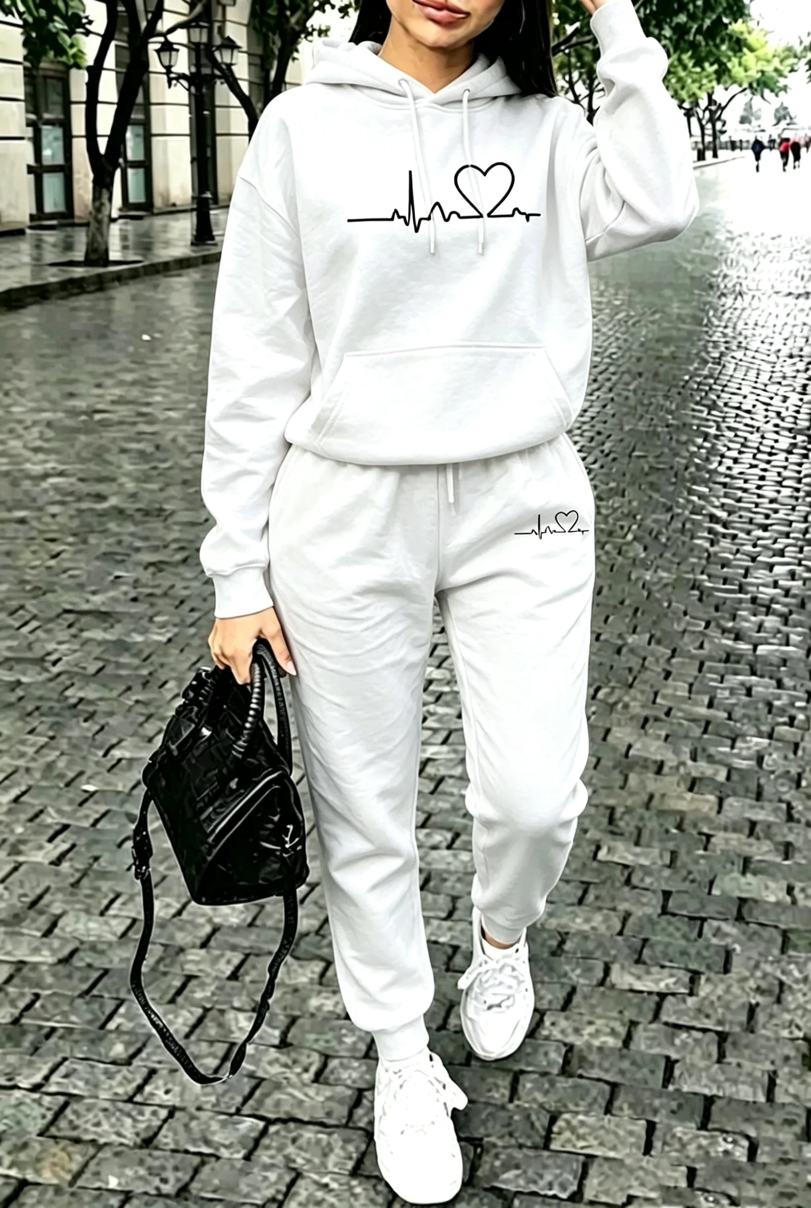Fashion Womens Outfits 2026 Casual Hooded Sweatshirt Sportswear Outdoors Sports Jogging Clothing Daily Single Item Hoodie Pants