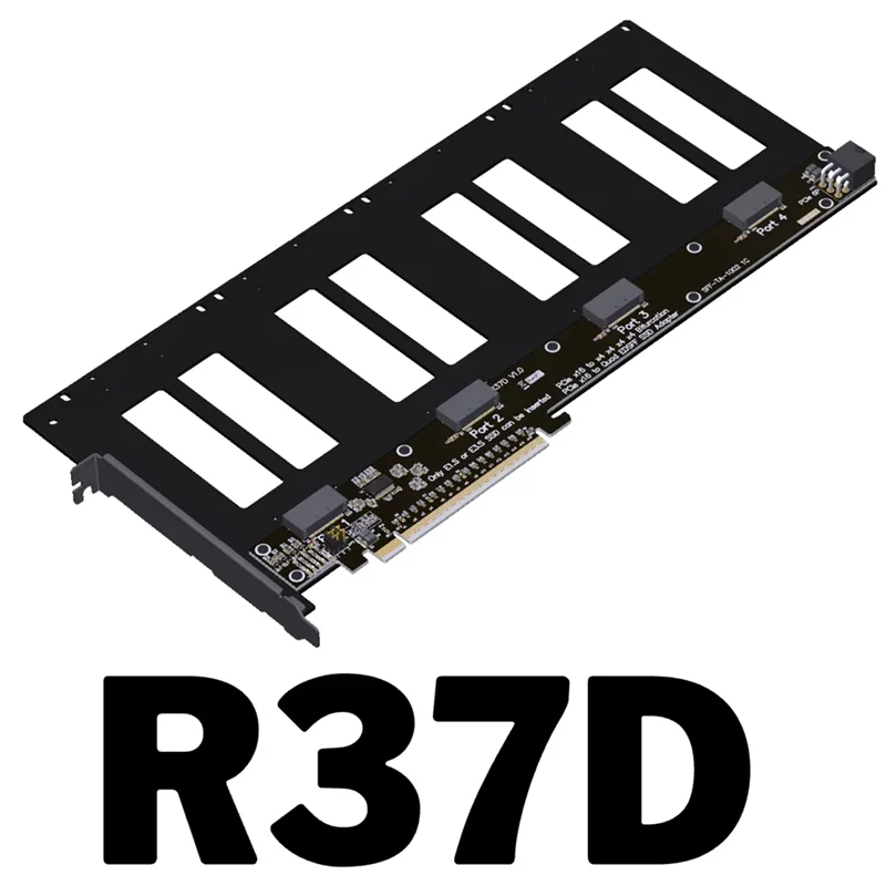 Erweiterungskarte R37D Pcie 5.0 X16 4-Port E1. S/E3. S Festplatten-Split-Adapter SFF-TA-1002 Gen5 X16, unterstützt One Drag Fou