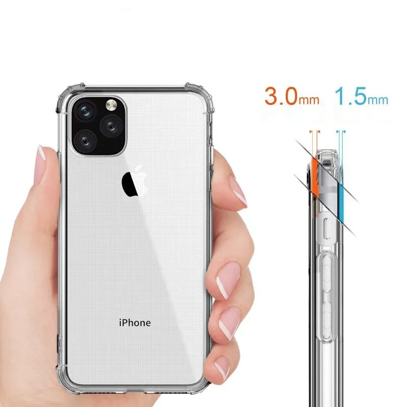 Crystal Clear Soft TPU Case for Iphone 16 15 13 Pro Max 16e 14 plus 12 11 Pro XR X XS Anti-Slip Protective Cover for Iphone 14 image 3