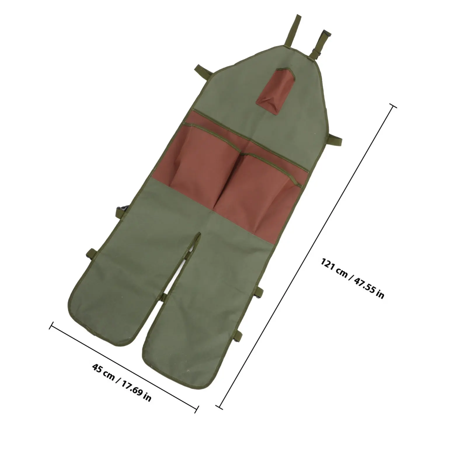 Garden Apron Oxford Cloth Extended Length Multiple Pockets Adjustable Buckle Outdoor Work Gardening Pruning Fruit Picking