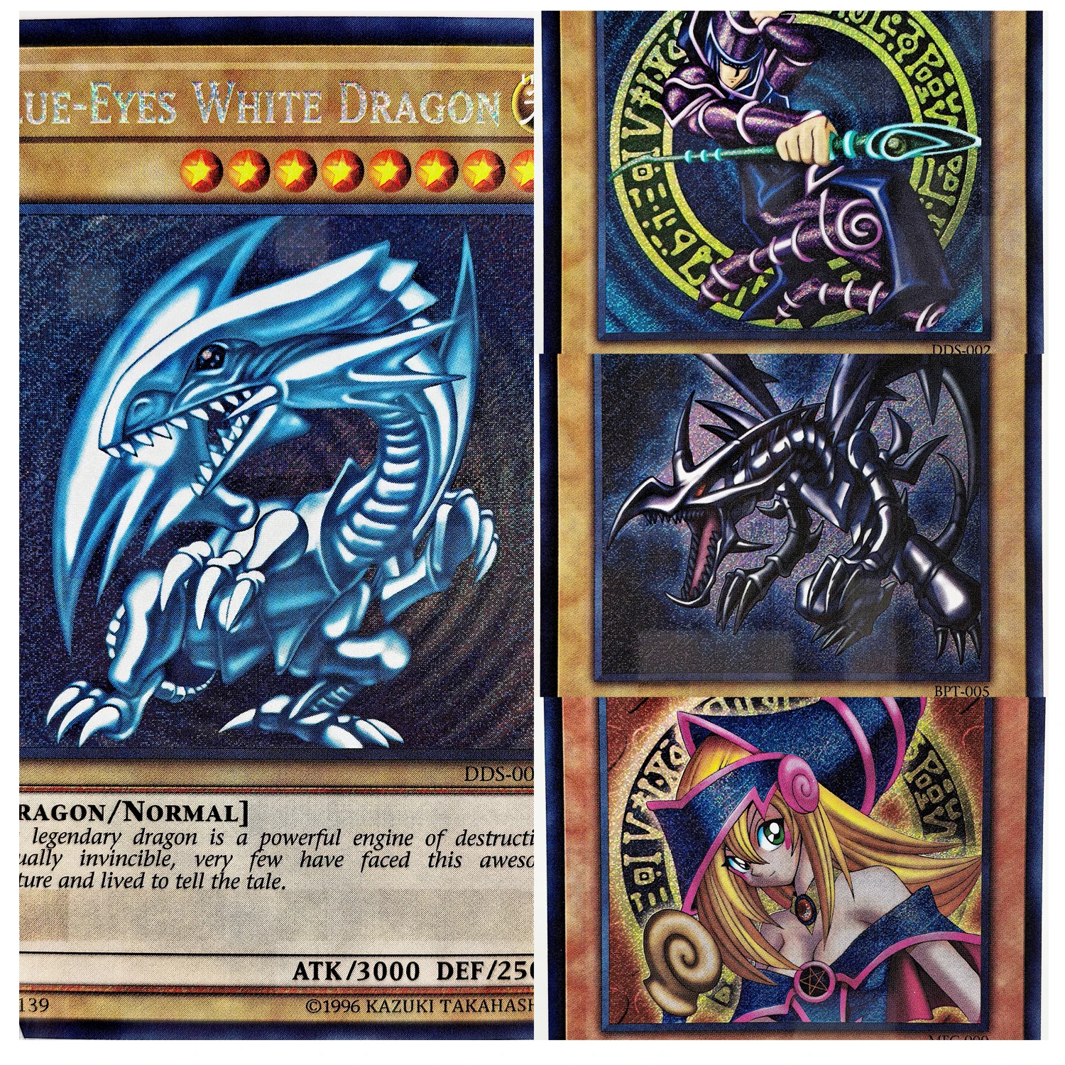 4pcs Yu Gi Oh ESR Blue Eyes White Dragon Dark Magician Girl Reissue Toys Hobbies Hobby Collectibles Game Collection Anime Cards