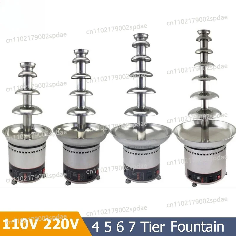 Tier Big Chocolate Melting With Heating Fondue Cheese Fondue Chocolate Machine Digital Chocolate Fountain Machine