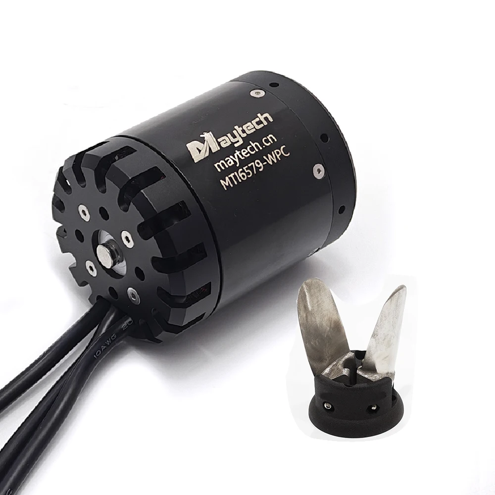 

Maytech 5500W Foil Assist Motor 6579 with Metal Fold Blades for DIY Efoil Tow Boogies Foil Boosted Board High Thrust