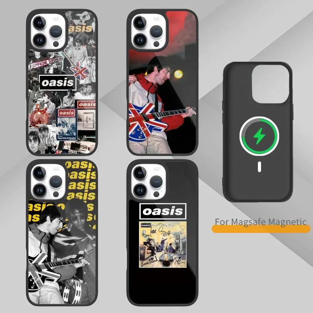 

Hot Rock O-Oasis Band Phone Case For iPhone 17,16,15,14,13,Pro,Max,Plus,Magnetic For Magsafe Wireless Charging