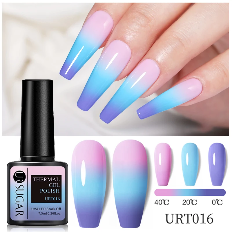 UR SUGAR 7.5ml Thermal Gel Nial Polish Simple Color Semi Permanent Soak Off UV LED Gel For Manicure Nail Art Gel Varnish