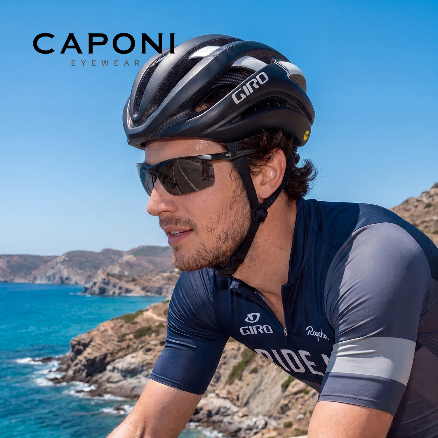 CAPONI Polarized Men's Sunglasses Driving Sports Photochromic UV400 Sun Glasses Men Aluminium Carbon Firber Protect Eyes BS8780
