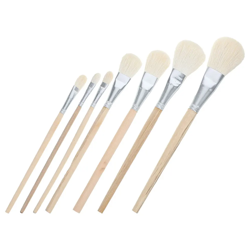 

7 pcs Wool Brushes for Watercolor Ceramic Pottery Reusable Paint Brush Painting Gluing Soft Durable Reusable Supplies
