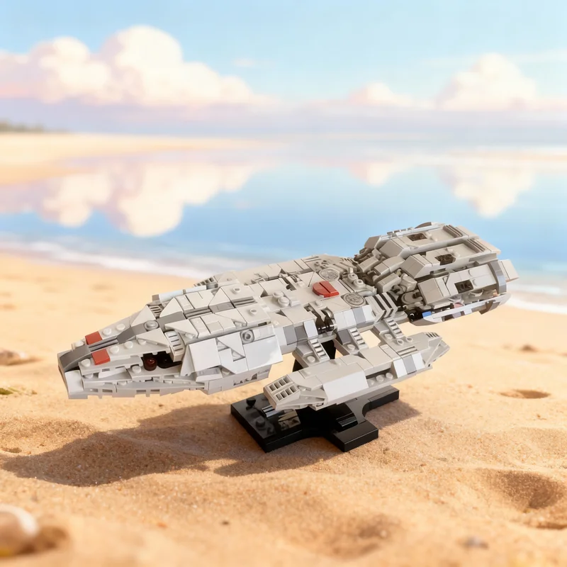 727pcs MOC Battlestar Pegasus Midi Scale Model Building Blocks Construction Toy Christmas Gifts Creative DIY Idea Presentation
