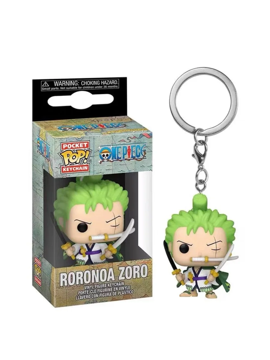 

Q Version Pendant Figure One Piece Japanese Anime Peripheral Bag Pendant Funko POP Zoro Keychain