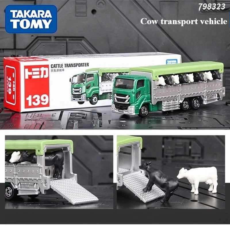 Takara Tomy Tomica NO.139 Cow Transport Truck Alloy Toy Vehicle Diecast Metal Model Children's Birthday Gift Toys Xmas Gift