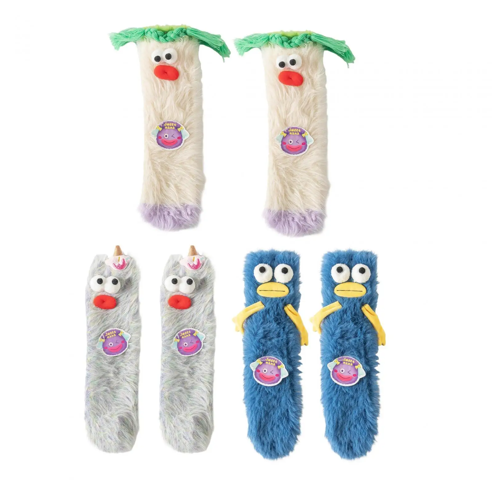 

Women's Fuzzy Socks Novelty Autumn Winter Plush Slipper Socks for Ladies