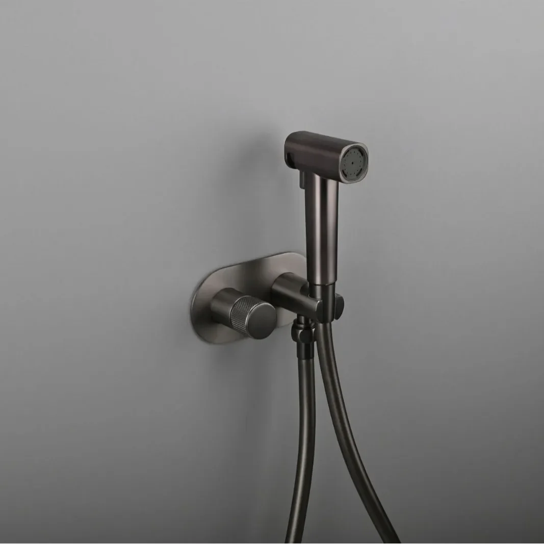 Concealed pre-embedded brushed gold hot and cold water multi-functional woman washer Concealed type