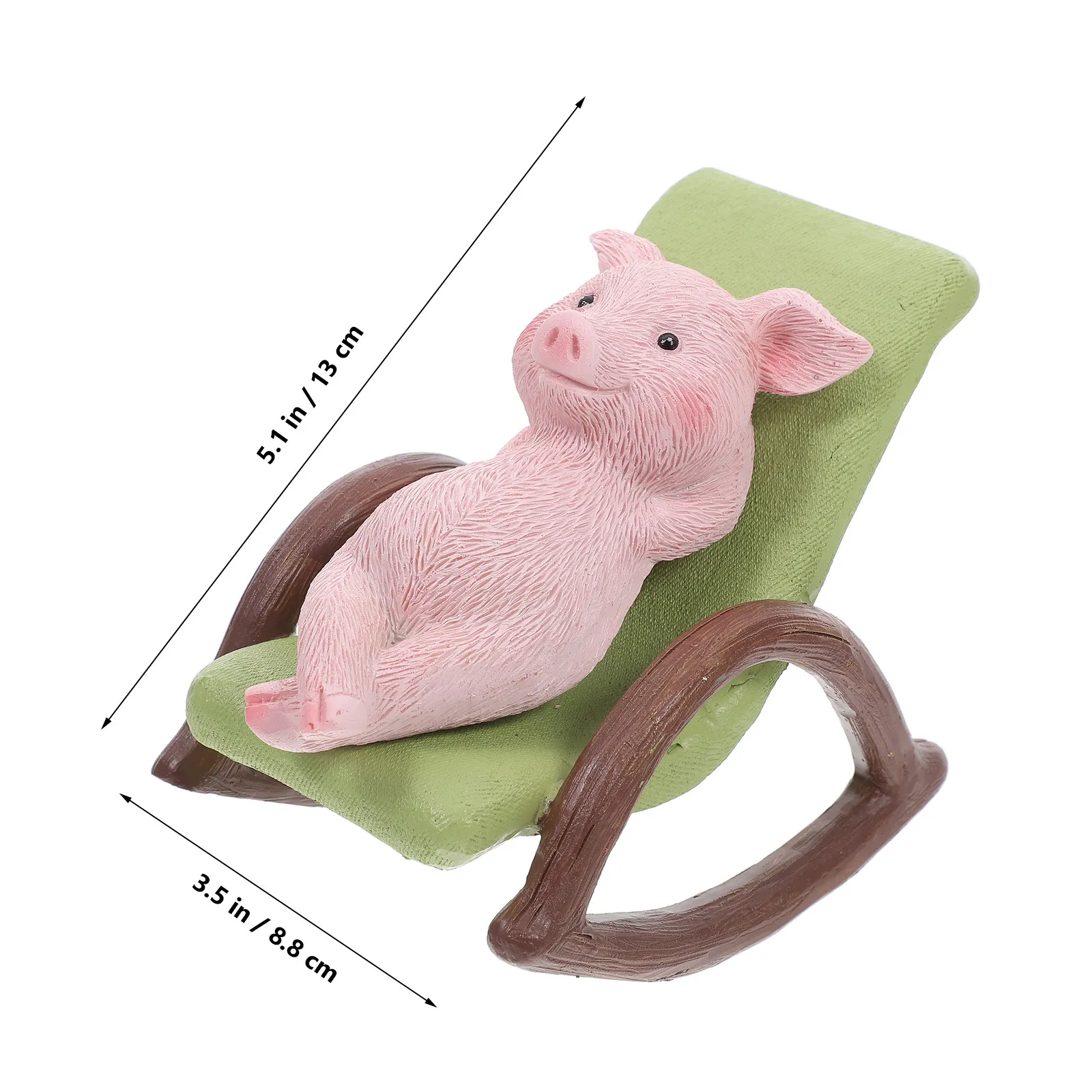 Pig Resin Rocking Chair Outdoor Garden Decoration Lying Pig Animal Sculpture Yard Ornaments Outdoor Garden Decor