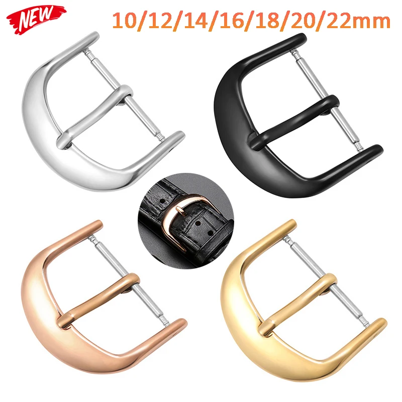 Пряжка для часов из нержавеющей стали, ремешки для часов, кнопка для ремешка для часов 10 мм, 12 мм, 14 мм, 16 мм, 18 мм, 20 мм, 22 мм, аксессуары для часов