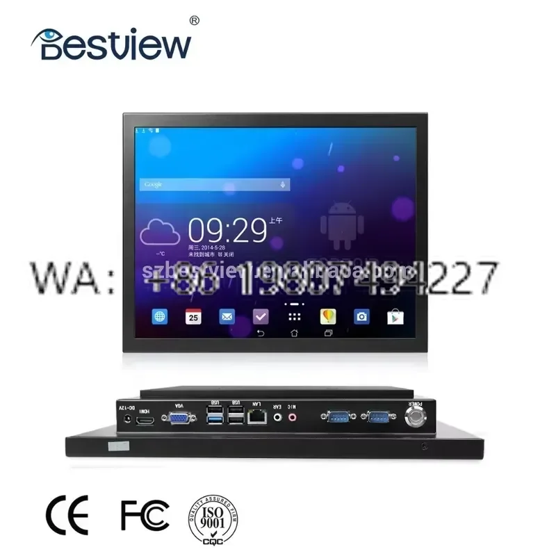 for Neutral Bestview OEM 15 Inch 4 3 Metal Embedded Resistive Touch Panel PC Industrial J1900 i3 i5 i7 Optional 350 Nits