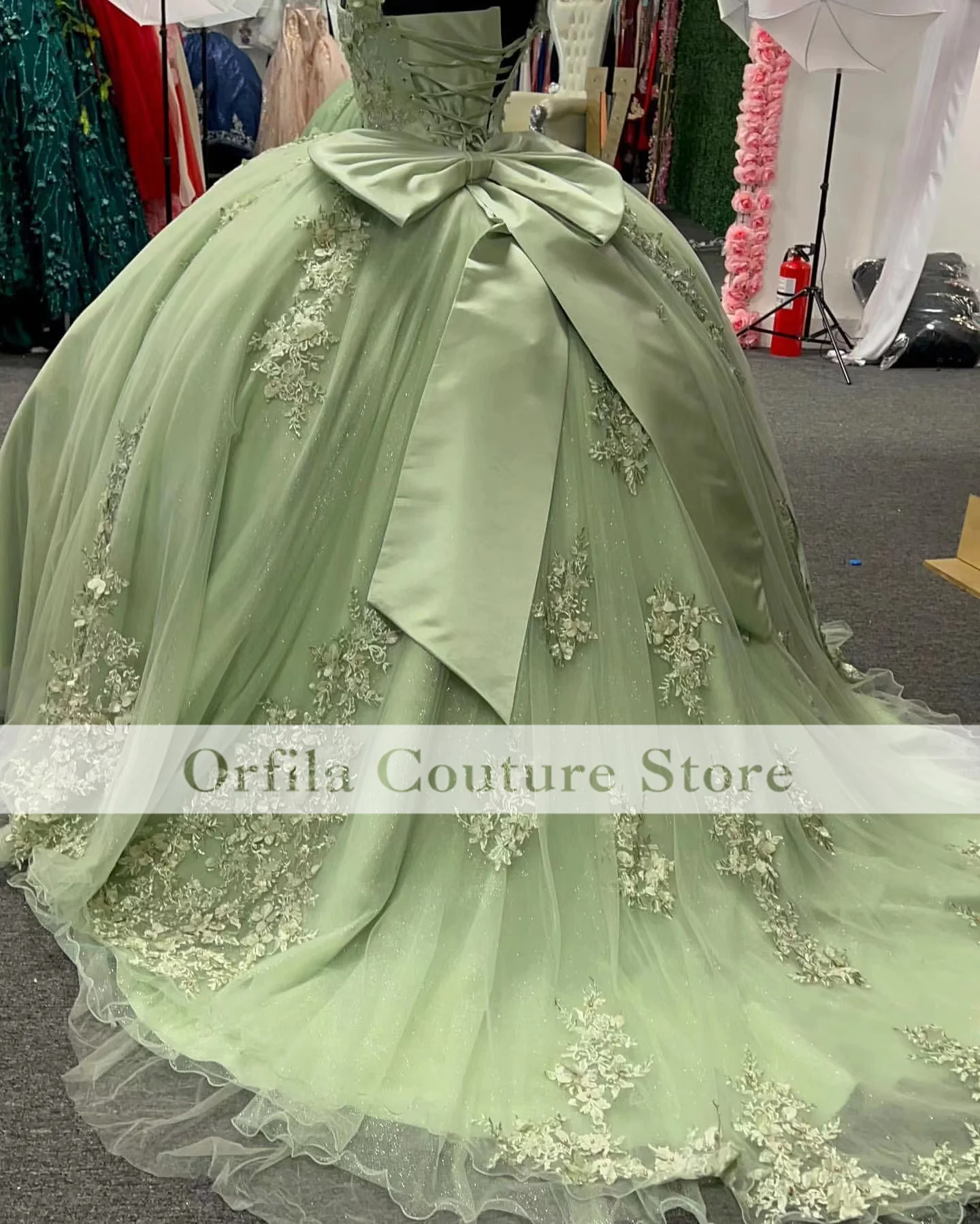 Elegant Green Quinceanera Dresses Floral Applique Sweetehart Neck Sweet 16 XV vestidos de 15 años Custom Size