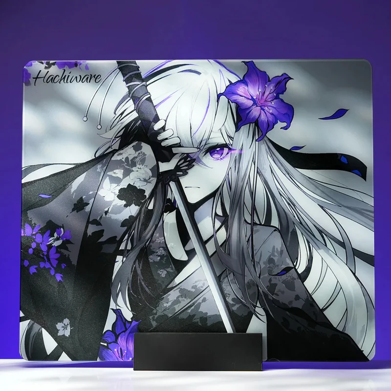 H-Hachiware Glass Mouse Pad Anime FlowerBlade V2 Desktop Glass Pad
