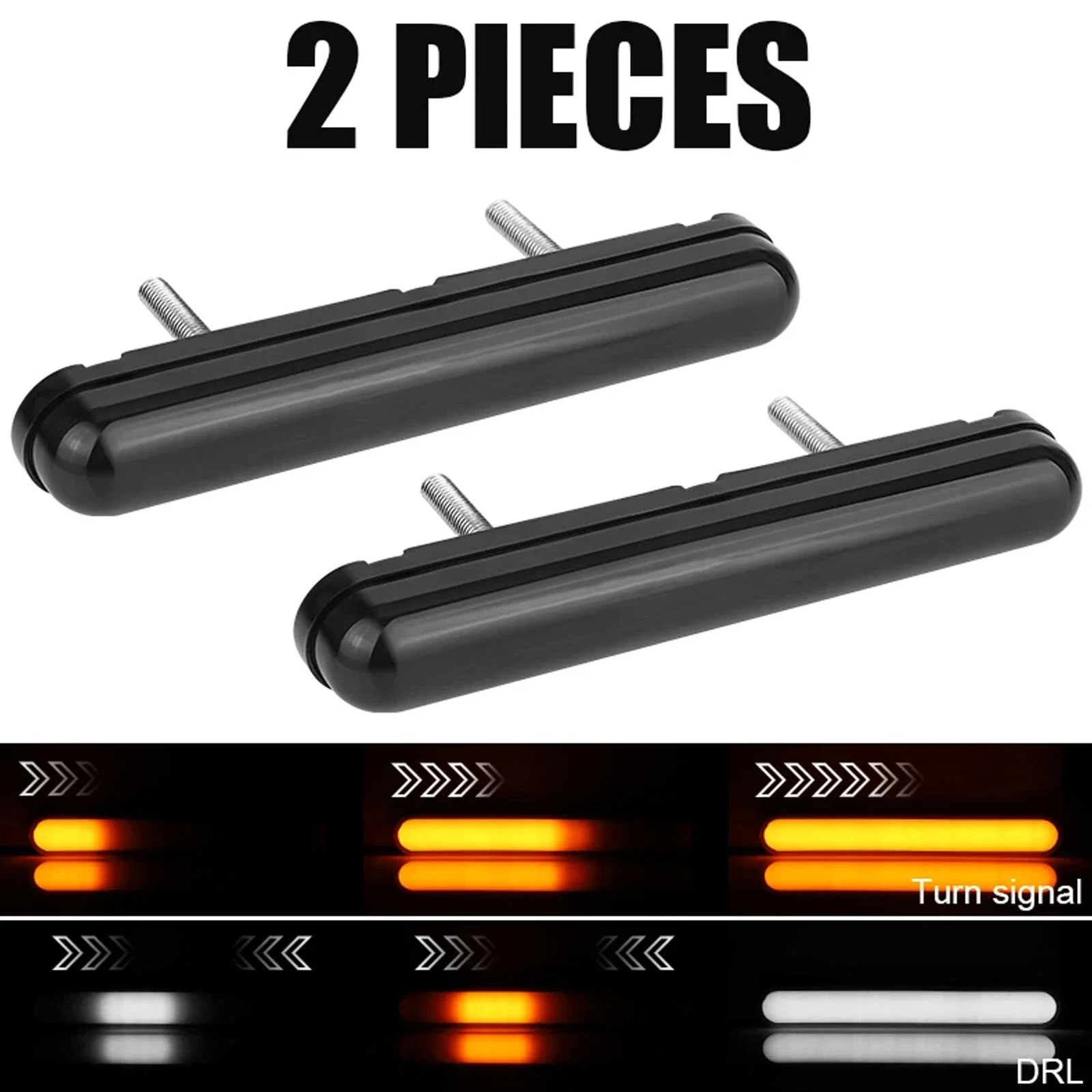 2 Stück/Set LED Switchback DRL Lichtstreifen Bernstein Weiß Sequenzieller Fließender Blinker