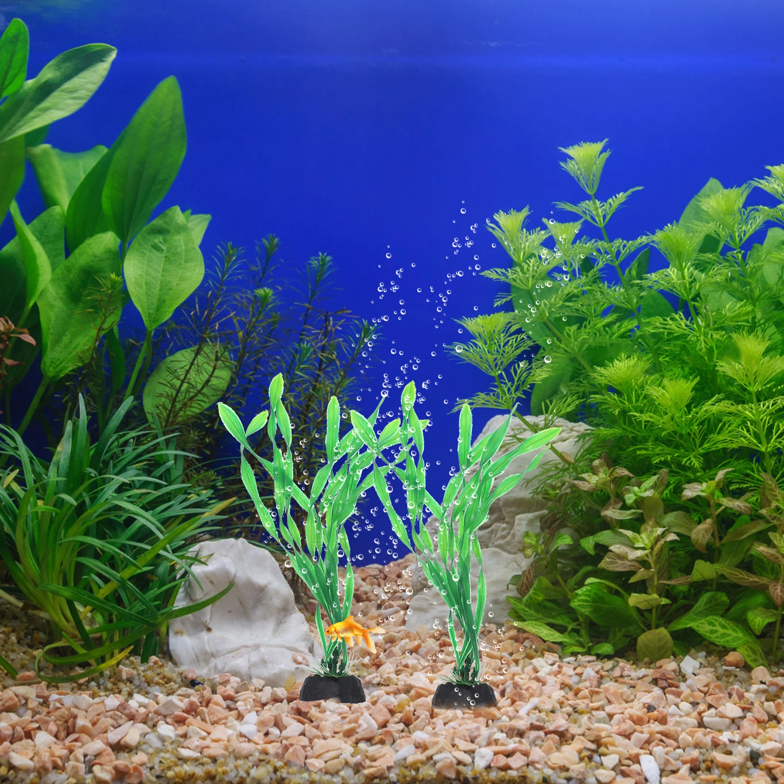

10pcs Realistic Fish Tank Grass Fake Plants Compact Aquarium Decorations Plastic Long Lasting Safe Durable Decor For Pond Pet