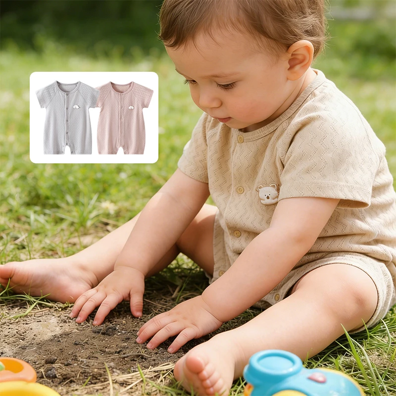 

baby girl clothessummer thin cotton sleepwear air-conditioned short sleeved summer jumpsuit newborn baby clothes