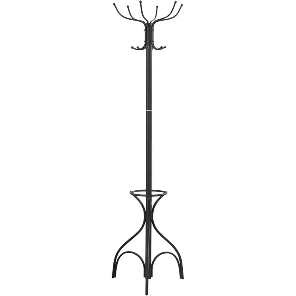 

70"H 12-Hook Freestanding Coat Rack w/ Umbrella Holder Metal Entryway Bedroom Customized