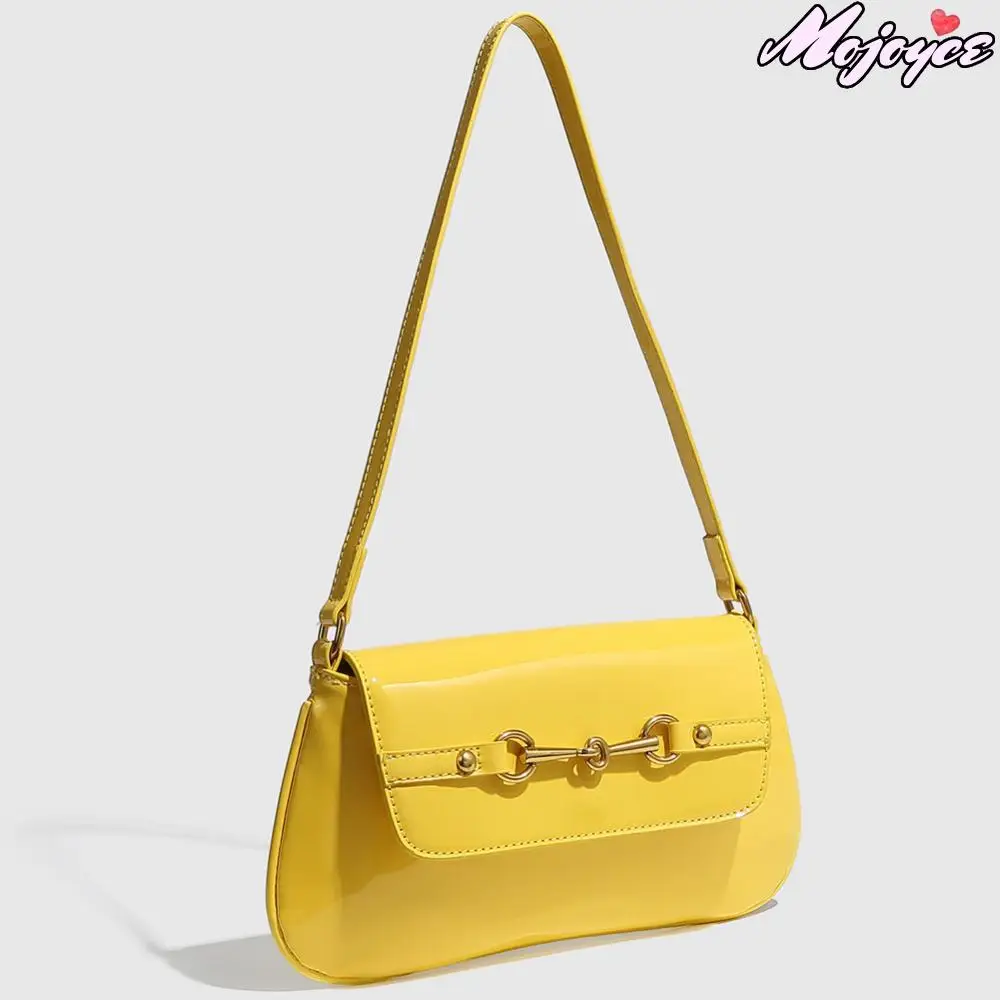 

Patent Leather Women Handbag Solid Versatile Armpit Purse Lock Design Luxury Shoulder Bag High-end Ladies Underarm Bag Date Bags