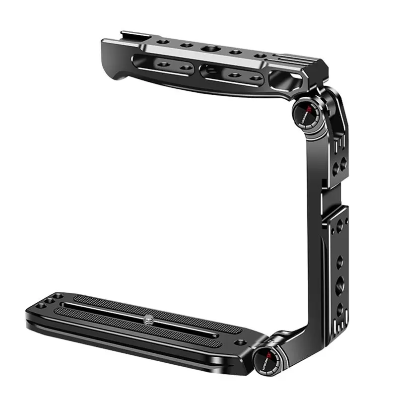 ABZZ-Camera Handle Grip U-Shape Cold Shoe Mount Video Light Holder For Nikon Canon Sony Stabilizer Microphone Stand