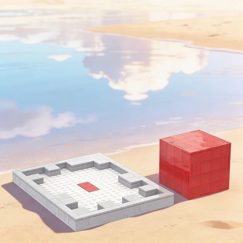 282-teiliges MOC Zahnrad Tischspiele Puzzle Würfelpuzzle 1 Rotes Modell Bausteine Architektur Weihnachtsgeschenke Spielzeug Bildung Bausteine