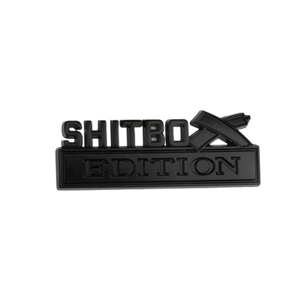 Black SHITBOX EDITION Front Grille Bumper Emblem for Sierra Silverado Ram F150 Stickers Accessories