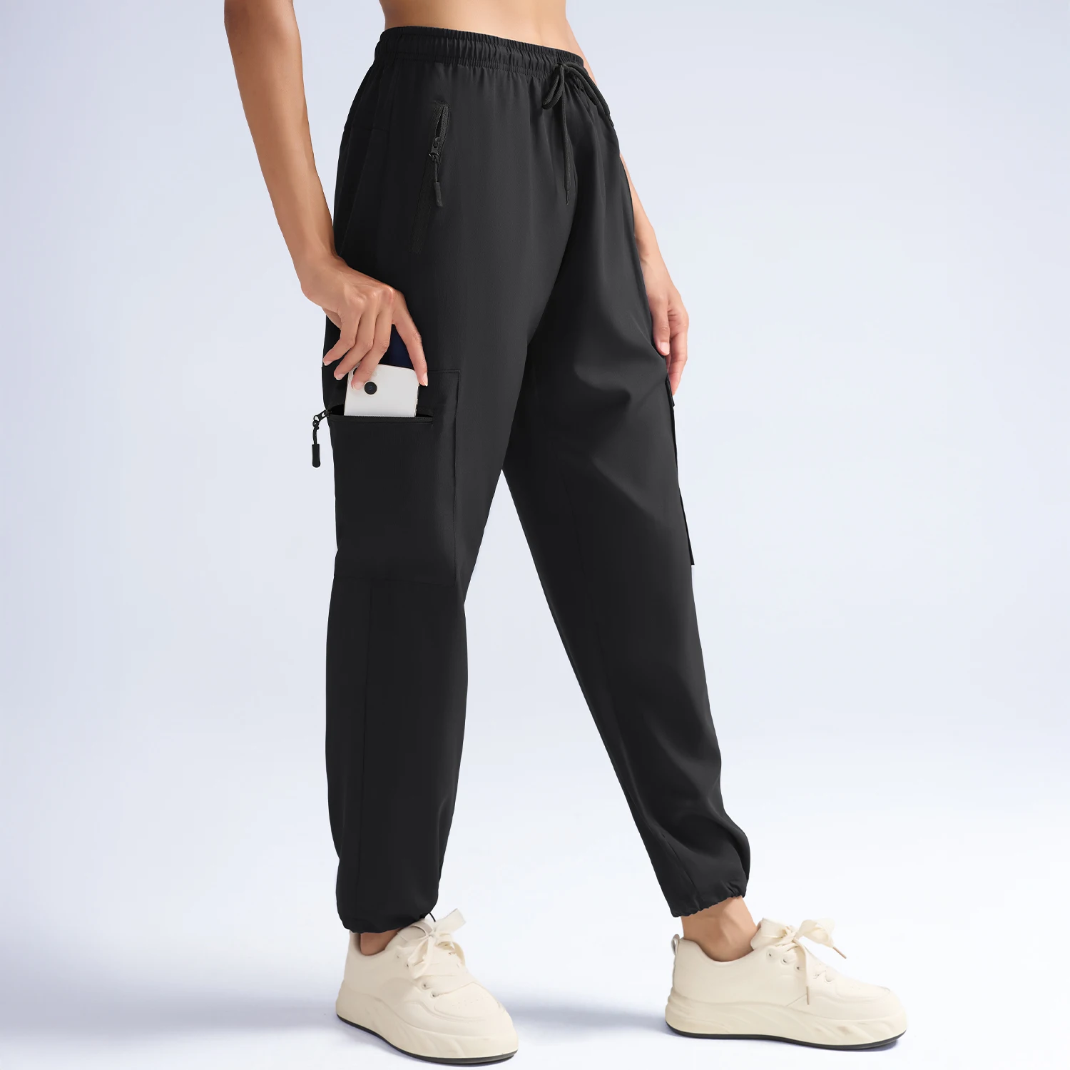 النساء جيوب سستة الرباط تشغيل الرياضة طماق ركض النساء سريعة الجافة رياضي الصالة الرياضية اللياقة البدنية Sweatpants ممارسة السراويل