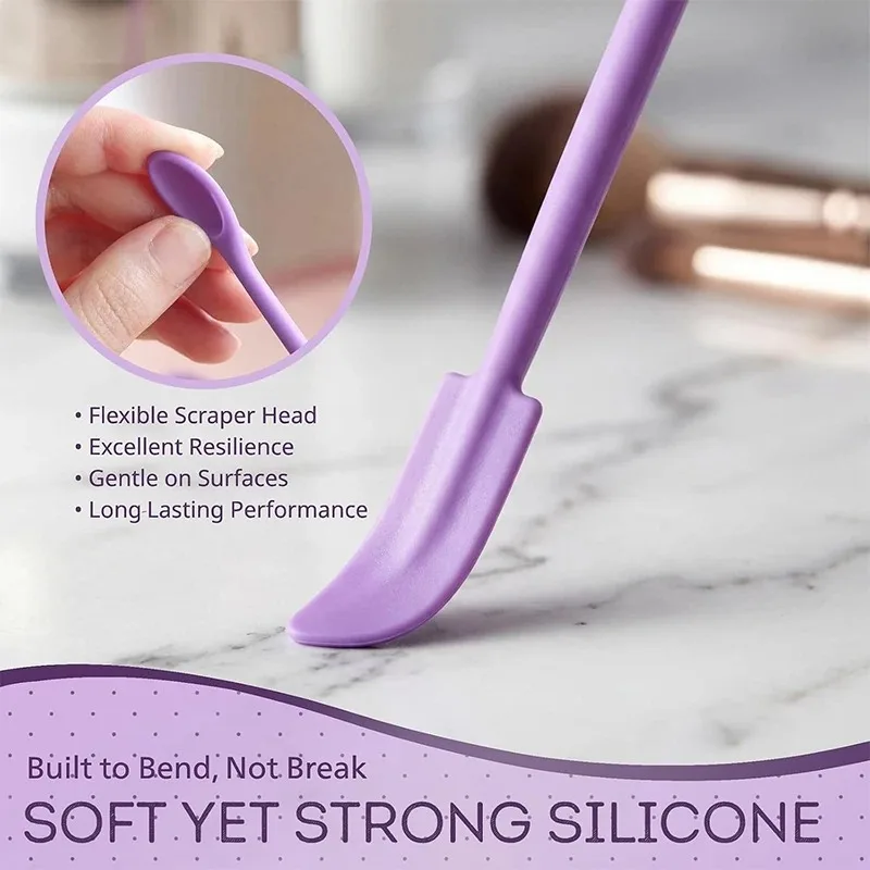 3Pcs Silicone Empty Bottle Scraper Set Black Spatula Makeup Foundation Mini Lotion Jar Scraper For Cosmetic Bag